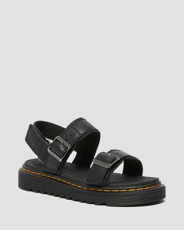 Dr Martens Junior Kyle Leren Sandalen Kinderen Zwart | NL 105SGL